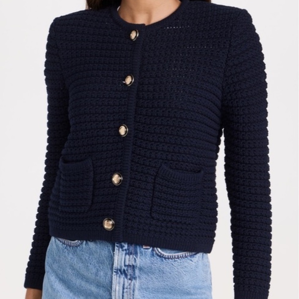ba&sh Midnight Blue Button-Up Cardigan